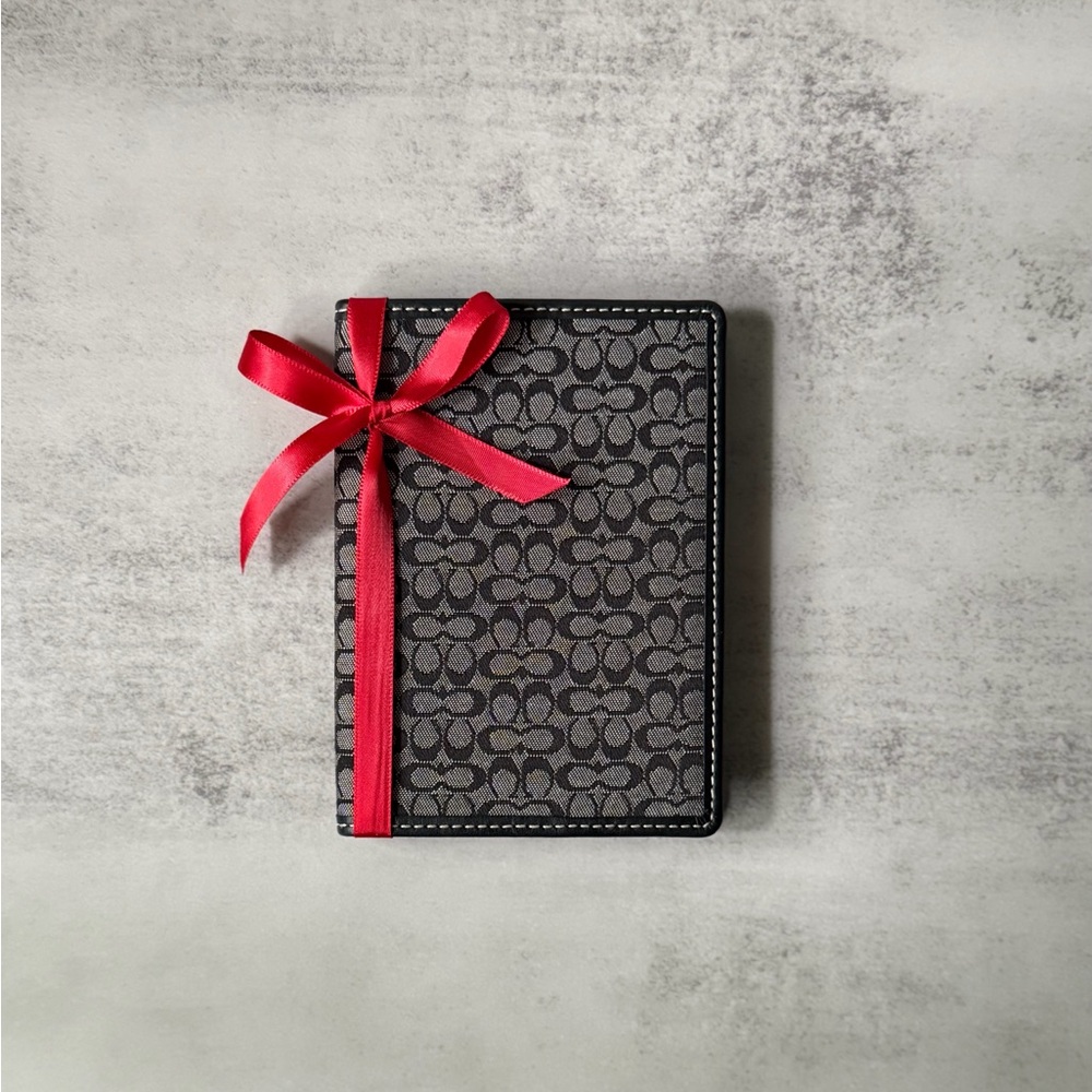 Black &’ Grey Coach Canvas Passport Cover